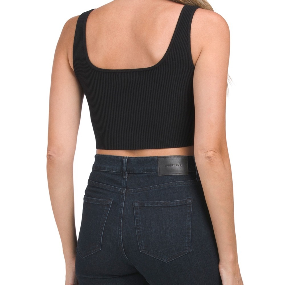 NWT House of Harlow Square Neck Cropped Compression Knit Tank Top Size Large - Picture 6 of 6
